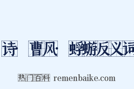诗·曹风·蜉蝣反义词是什么意思的图片